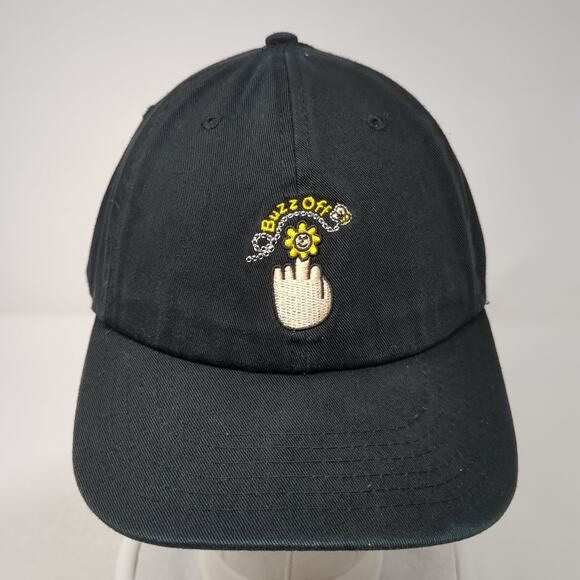 Buzz Off Baseball Cap Black One Size Adjustable Embroidered 6 Panel A-Lab - Picture 2 of 10